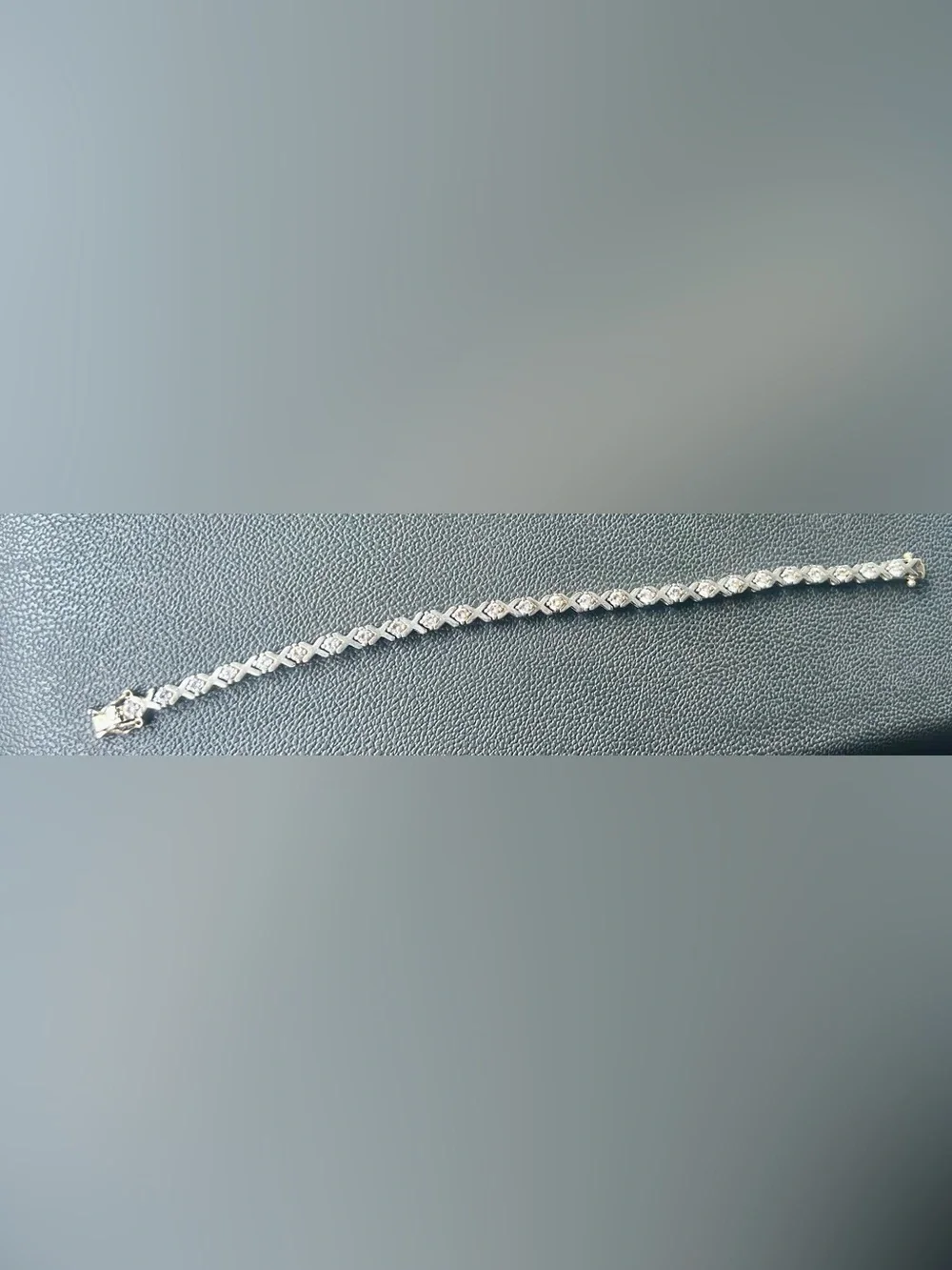 Classic Sterling-Color X-Link Crystal Bracelet